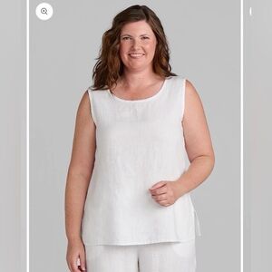FLAX fundamental linen tank in white size M